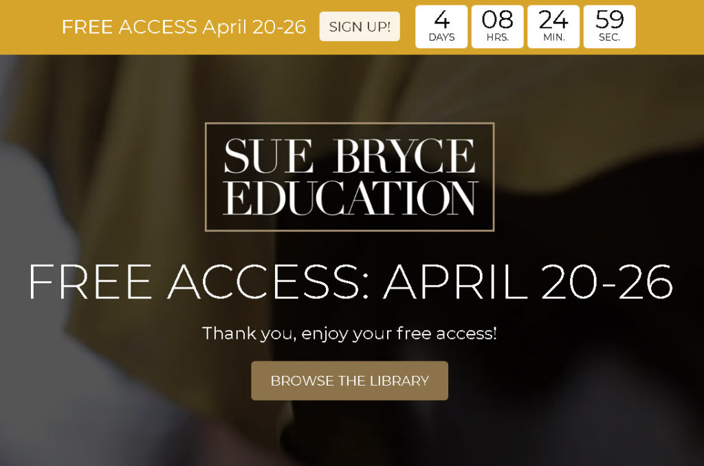 Για έξι ημέρες δωρεάν πρόσβαση στα εκπαιδευτικά βίντεο για πορτραίτο της Sue Bryce